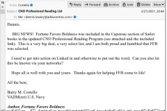 Editing/Publishing Services Client News | Their book has been added to the USN Chief of Naval Operations Professional Reading List | This is our second title to make a service chief's professional reading list. WHAT NOW, LIEUTENANT? by General Richard 'Butch' Neal (Ret.), is on the USMC Commandant's list.
