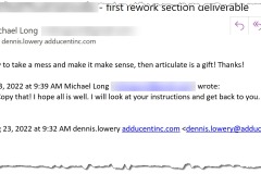 Not everyone who has great ideas, is a great writer. Client comment on their Rewriting Project.