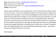 Dr. Ward Sanford (Ghostwriting Client for a 710,681-word series) Comment 2023-06-14