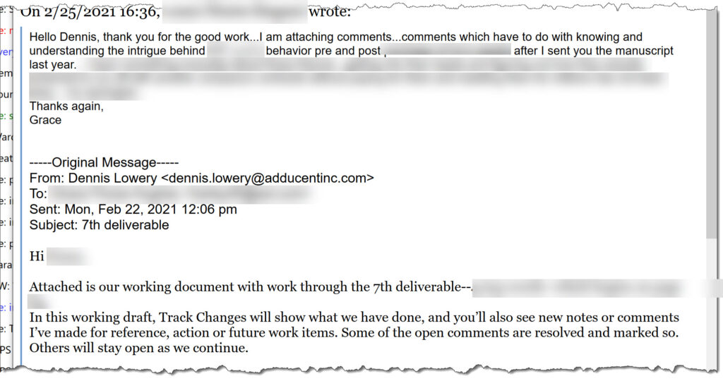 Ghost/Re-Writing Client Work Review Comment
