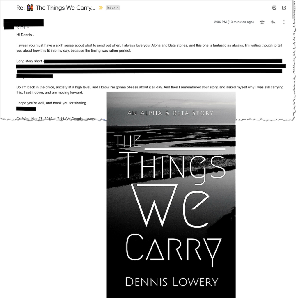 READER COMMENT (AD) ABOUT The Things We Carry 3-27-2019