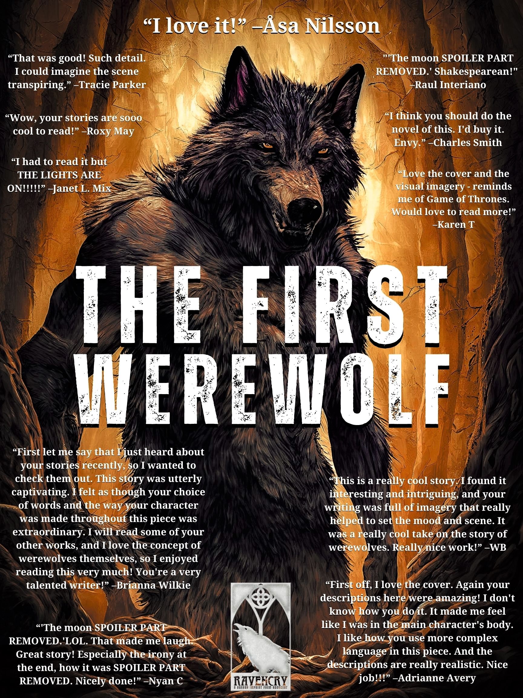 THE FIRST WEREWOLF (2022 cover) - Short Fiction by Dennis Lowery. 