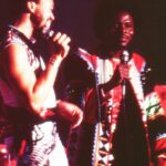Earth, Wind, and Fire's Maurice White and Philip Bailey performing in 1982 at the Ahoy Rotterdam, The Netherlands